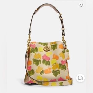 NWOT COACH floral print Willow Bucket Bag